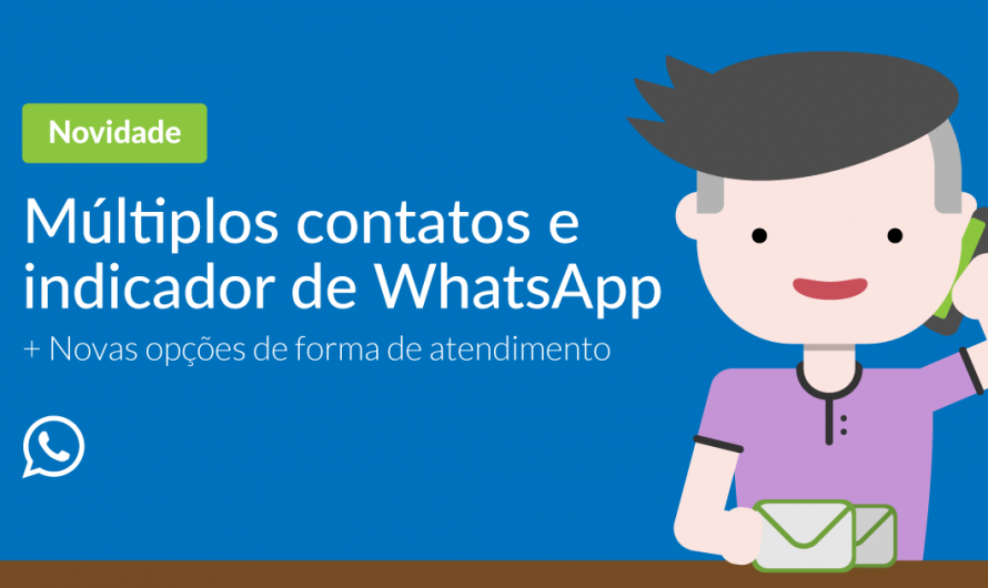 Múltiplos contatos e indicador de WhatsApp