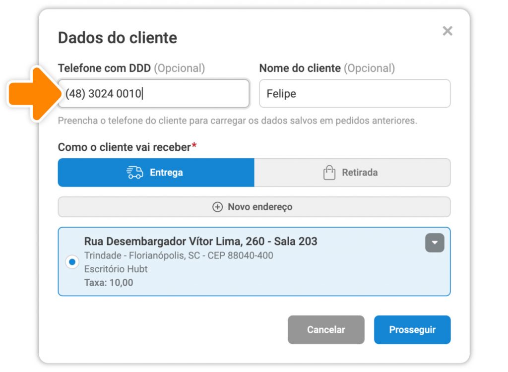 Preencha os dados do cliente