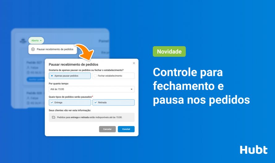 Controle para fechamento e pausa nos pedidos