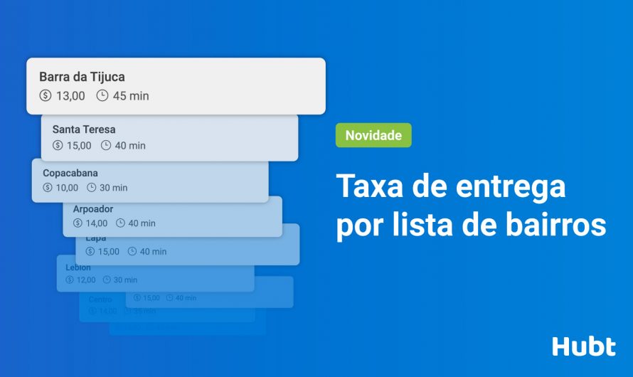 Taxa de entrega por lista de bairros