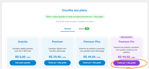 Imagem promovendo a opção de testar o plano grátis do Hubt, com ícones representando um smartphone, um documento de plano e uma etiqueta de "grátis", simbolizando a funcionalidade de experimentar o plano de serviços do Hubt sem custo.