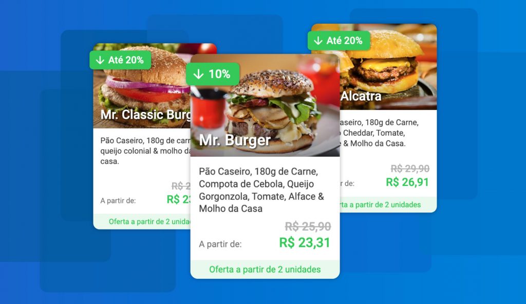 Imagem mostrando "Ofertas em Produtos Selecionados", com ícones representando etiquetas de desconto, produtos e um carrinho de compras, simbolizando promoções especiais e descontos em itens específicos.