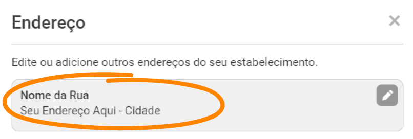 Imagem mostrando a inserção de um endereço completo, com ícones representando um smartphone, um formulário de endereço e um mapa, simbolizando a funcionalidade de adicionar e configurar informações de localização detalhadas na plataforma.