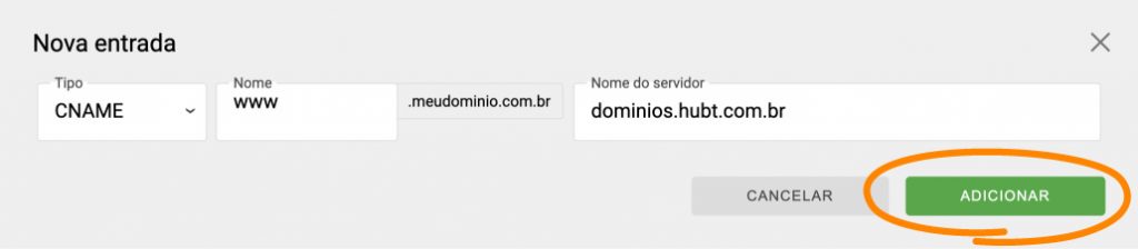 Imagem mostrando a configuração de uma nova entrada A com endereço IPv4, com ícones representando um globo, um documento com texto e um símbolo de IP, simbolizando a funcionalidade de adicionar um novo registro A para apontar um domínio para um endereço IPv4 específico.