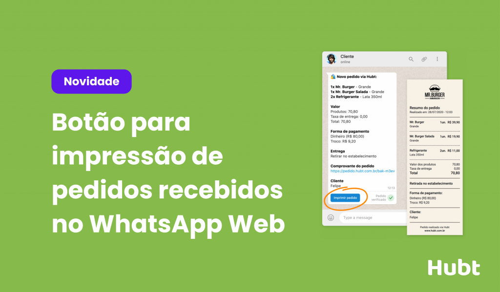 Imprima seus pedidos diretamente pelo WhatsApp Web com 1 clique