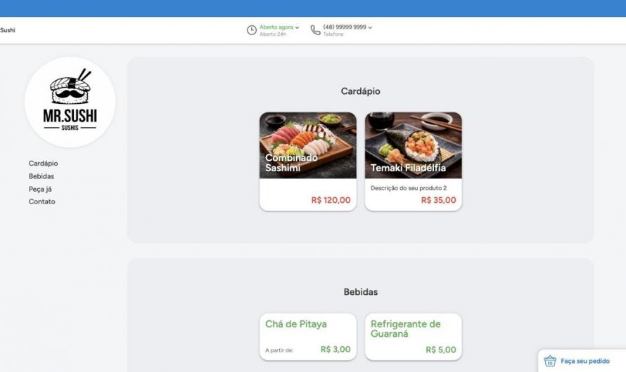 Como ver o cardápio como o cliente vê