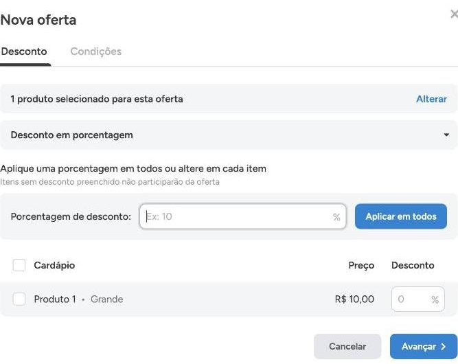 Como criar uma oferta ou um cupom de desconto