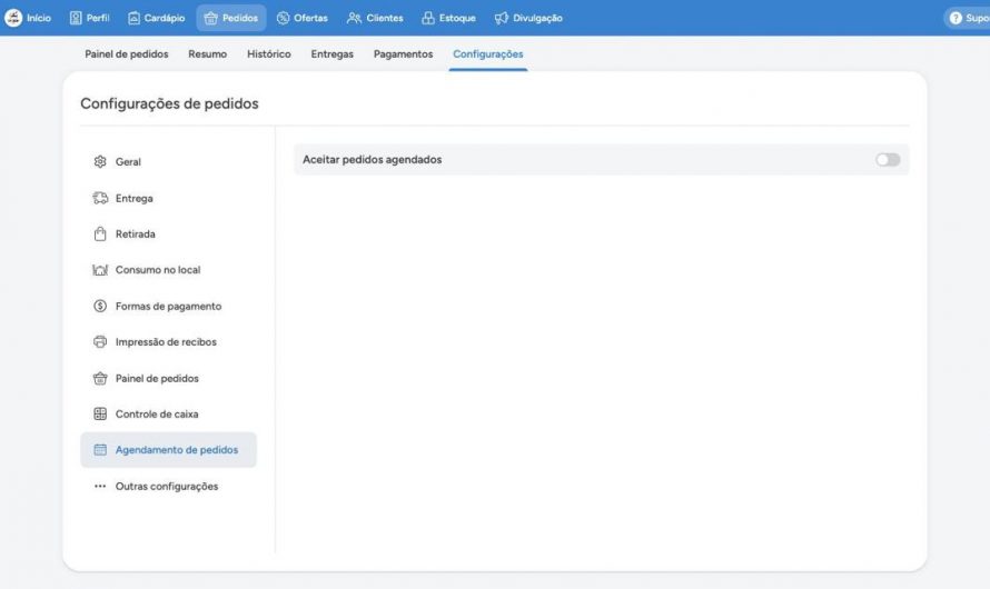 Como ativar pedidos agendados