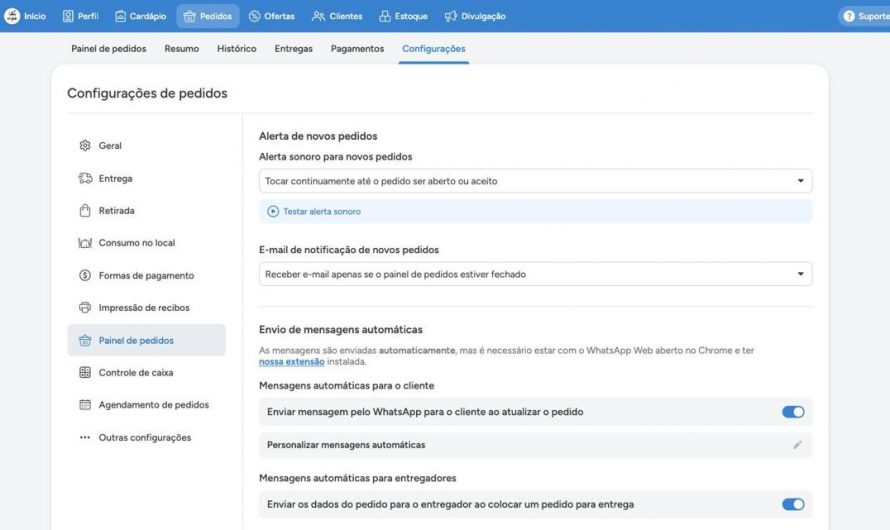 Como configurar alertas e mensagens automáticas