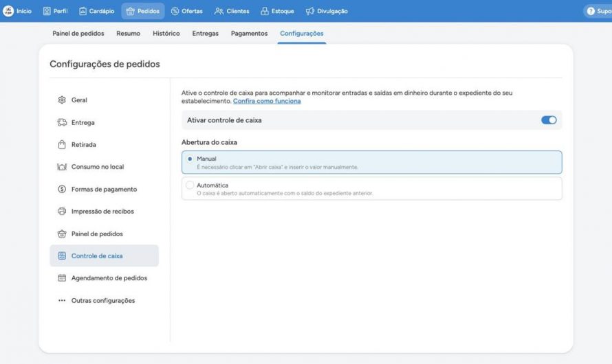 Como usar o controle de caixa