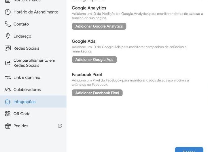 Como configurar integrações (Google Analytics, Ads e Facebook Pixel)
