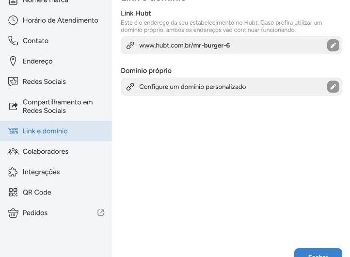 Como configurar o link e o domínio próprio