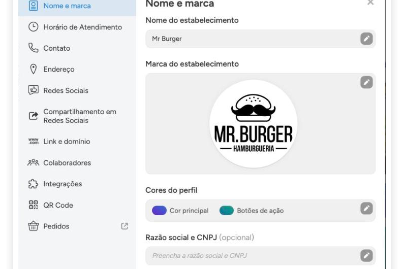 As cores do perfil e do cardápio: como escolher