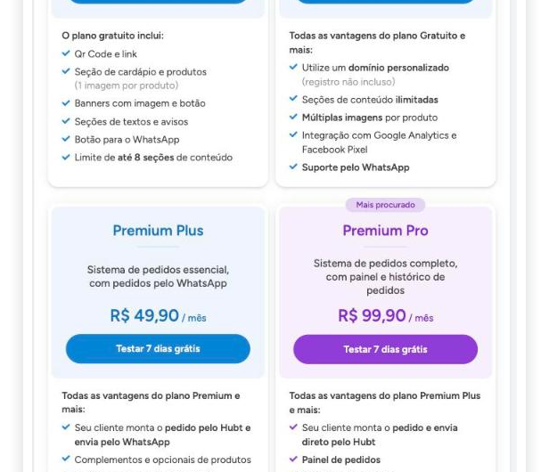 Os planos do Hubt: o que muda, como testar e como trocar