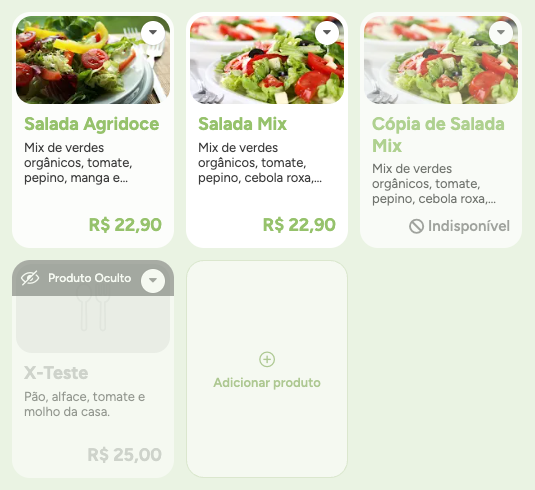 Indisponivel oculto